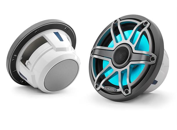 JL Audio M6-770X-S-GmTi-i høyttaler LED Marine 7,7" coax grå sportsgrill