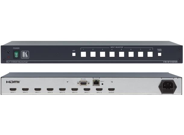 Kramer Switch  8x1 HDMI 19" 6.75Gbps EDID RS232 IP IR re-K HDCP