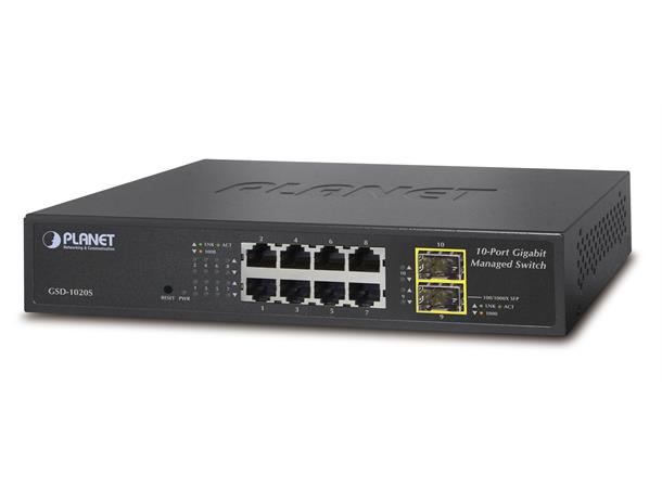 Planet Switch  8-p Gigabit 2xSFP Layer2 VLAN QoS IGMP