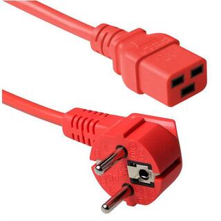 Strømkabel C19 SCHUKO -  1,8 m 3x1,5mm² Rød