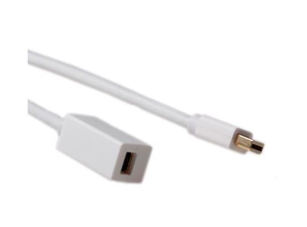 ACT MiniDP Skjøtekabel -  1,0 m 32AWG Hvit MiniDisplayPort