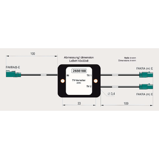 ANTENNENSYSTEME DVB-T splitter - FAKRA FAKRA (Hunn) -> 2 x FAKRA (Hann)