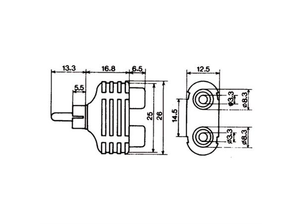 Adapter RCA - 2xRCA RCA Han/Male til 2xRCA Hun/Female