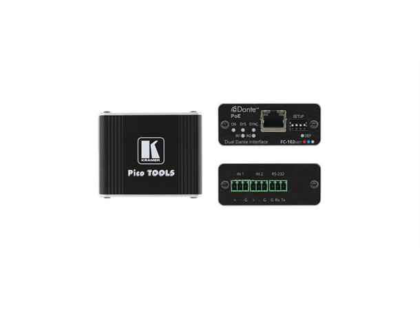 Kramer Dante interface - 2 x inn Linje- eller mikrofonnivå  med 48V
