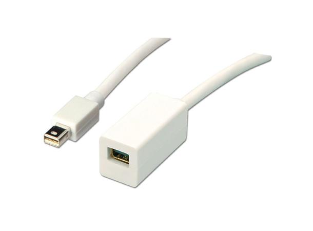 Lindy MiniDP Skjøtekabel -  1,5 m Hvit/Grå MiniDisplayPort 1.2