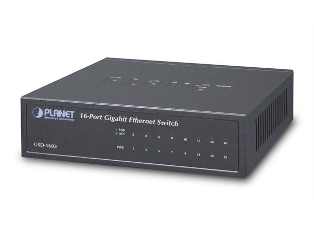 Planet Switch 16-p Gigabit Desktop Metall