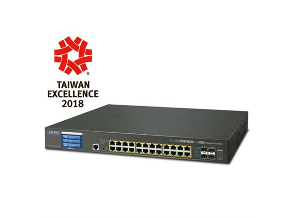Planet Switch 24-p Ultra PoE 4xSFP 10G Layer2, 75w, 600w PoE budget, Touch Scr