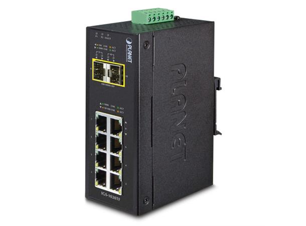 Planet Switch 8-p 10/100/1000T 2xSFP Layer2 Industri IP30 DIN RPS