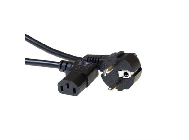 Strømkabel C13 SCHUKO -  2,0 m Vinklet 3x0,75mm² Sort