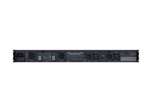 Audac EPA252 Vifteløs forsterker Klasse D - 2x250w at 4ohm, 1HE
