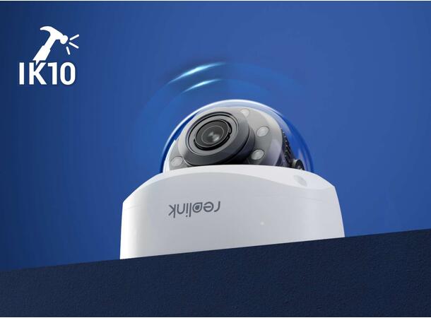 Reolink vandalsikkert 4K PoE dome kamera Dome PoE kamera 5Xoptisk zoom AI Spotlys