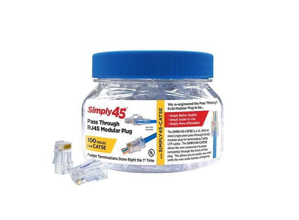 Simply45 Cat6 UTP Pass Through RJ45 RJ45 - Pass Through - 24AWG pris pr. stk