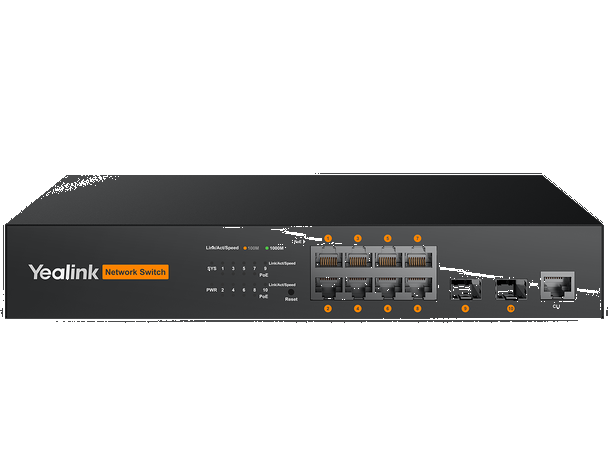 Yealink AVoIP RCH80 Switch 8-port L2+ web-based managed AV switch