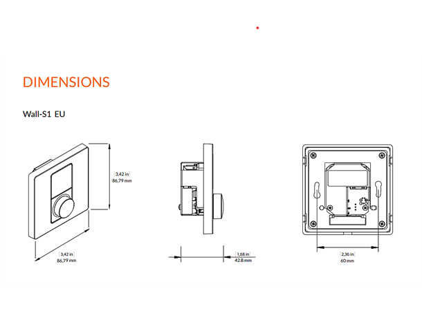 Blaze Audio Veggpanel Wall-S1 Black Veggpanel volum kildevalg for PZ Connect