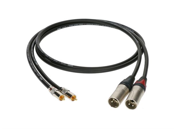 Klotz overgangskabel, 2x RCA - 2x XLR M 2x RCA - 2x XLR M, 3m