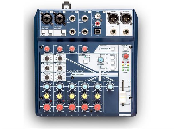 Soundcraft Notepad-8FX 8 kanals mikser 2 mik, 2 stereo, USB, FX