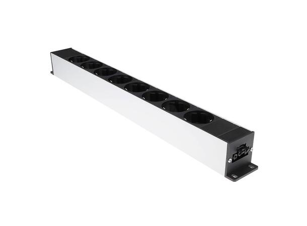 Strømforgrener GST18  8 Uttak Wieland PDU Strømskinne 16A 8 uttak Type F