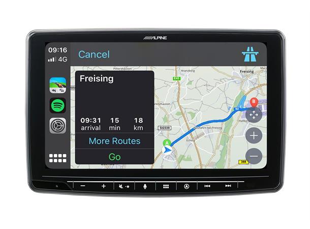 Alpine INE-F904D navigasjon hovedenhet 9-tommer skjerm CarPlay Android Auto