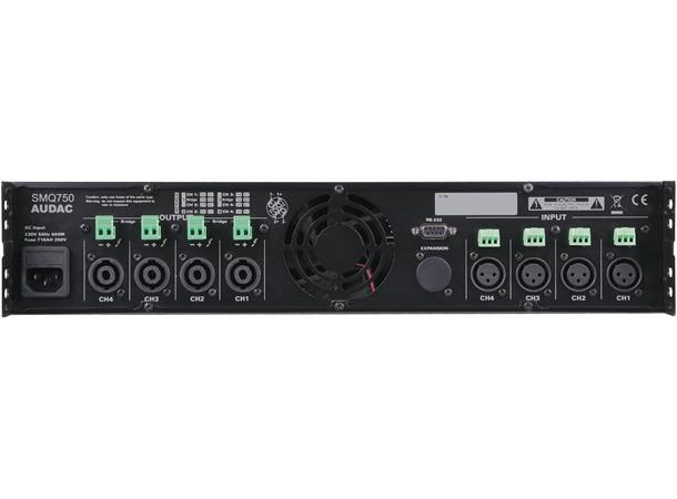 Audac SMQ750 DSP forsterker 4x750W DSP-forsterker 4x750W RMS RS232