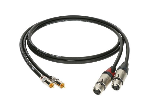 Klotz overgangskabel, 2x RCA - 2x XLR F 2x RCA - 2x XLR F, 3m