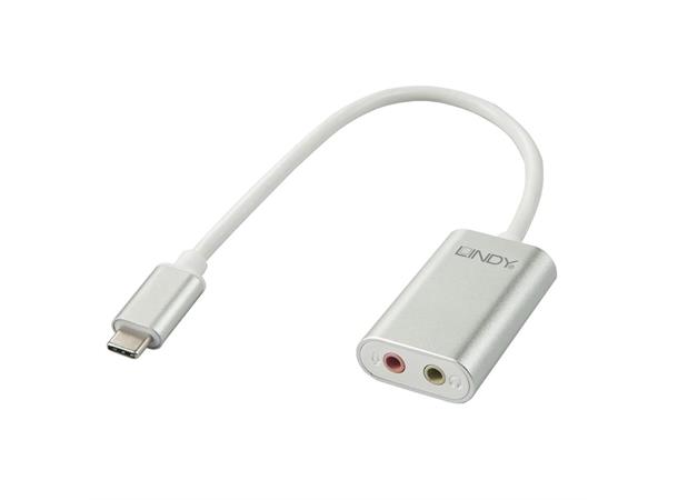 Lindy Konverter USB-C > Audio (3,5mm/F) Headphone Speaker/ Mic