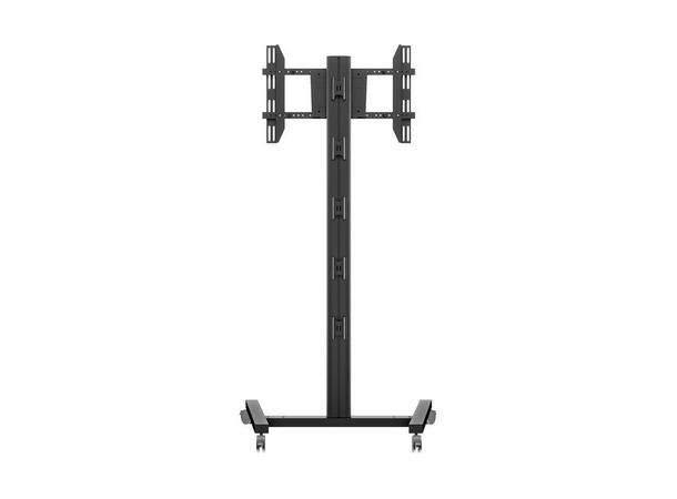Multibrackets TV gulvstativ Single 180 Svart, 50kg, 700x400, 32-65" på hjul