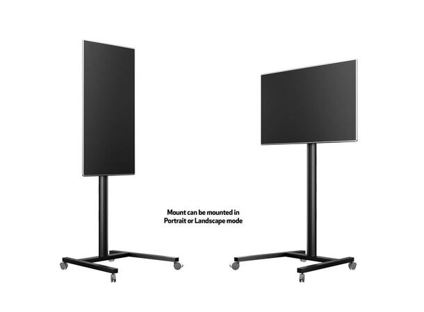 Multibrackets TV gulvstativ Single 180 Svart, 50kg, 700x400, 32-65" på hjul