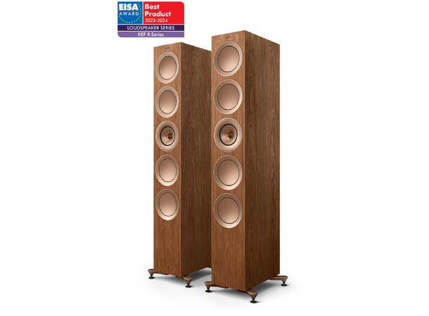 KEF R11 Meta - Valnøtt, pris par 3-veis gulvstående flaggskiphøyttaler