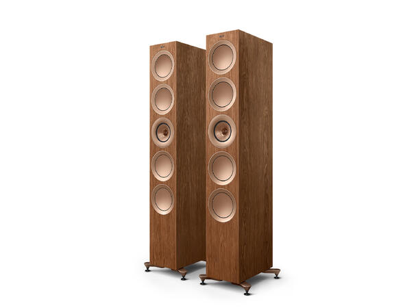 KEF R11 Meta - Valnøtt, pris par 3-veis gulvstående flaggskiphøyttaler