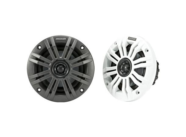 Kicker 45KM44 marine høyttaler, par 4" 4ohm (hvit og koksgrå grill inkl.)