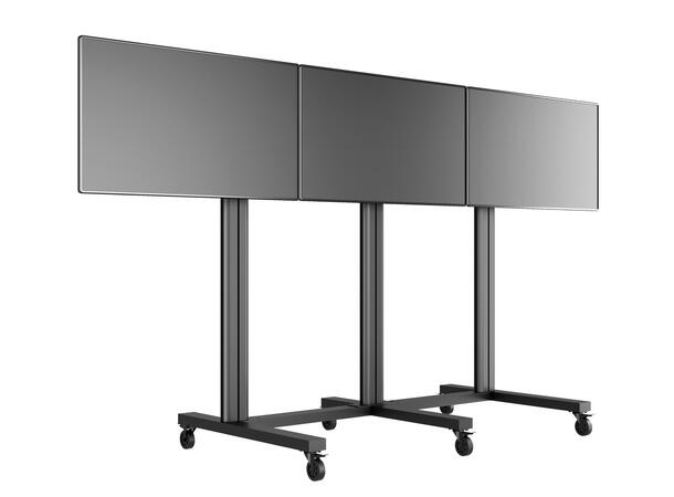 Multibrackets TV gulvstativ 3 skjermer 40-55", 800x400, maks 120kg på hjul