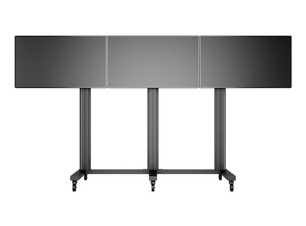 Multibrackets TV gulvstativ 3 skjermer 40-55", 800x400, maks 120kg på hjul