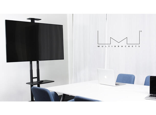Multibrackets TV gulvstativ Basic 150 50kg, 600x400, ink hylle, 32-60" på hjul