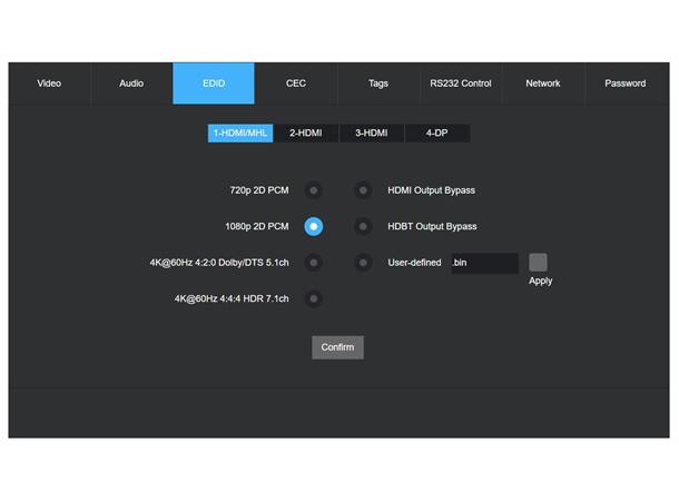 Stoltzen SSM42T 18G Matrix Switcher 4x2 1x DP MST+, 3x HDMI, 2x lyd & HDbaseT