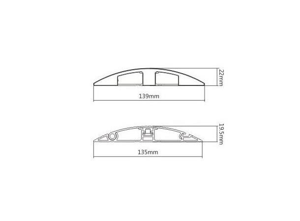 Stoltzen TALOS GS200 Gulvskinne 2m sort Gulvlist høyde 2,2cm bredde 13,9cm