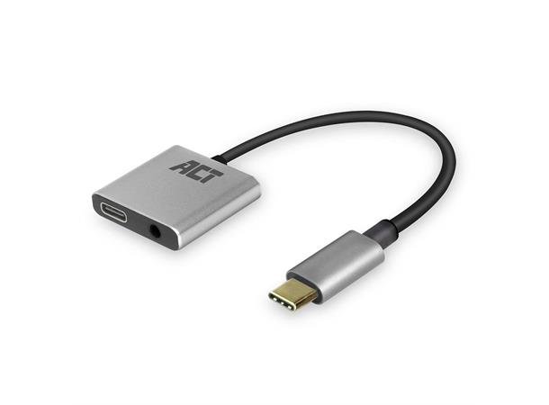 ACT Adapter USB-C > Audio + PD 0,15 m 3,5 mm jack 24-bit/96kHz PD 65W