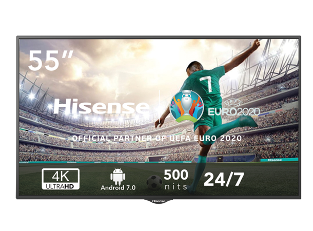 Hisense 55" 24/7 UHD 4K 500 nits Android 7.0 E-LED