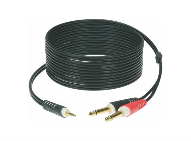 Klotz Audiokabel 3.5 - 2x6.35 -  2.0 m 3,5mm plugg til 2x6.35mm Monoplugg