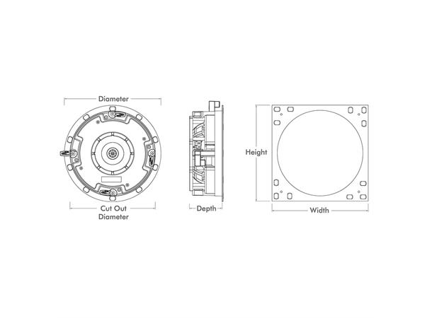 Sonance VP62RSST TL innfellingshøyttaler Single point stereo Thin Line, 80mm dyp