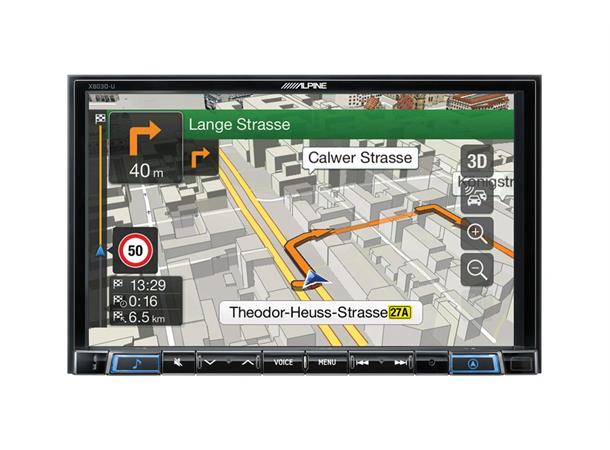 Alpine X803D-U 8" skjerm, Navi DAB+ BT CarPlay, Android Auto, HDMI USB Flac