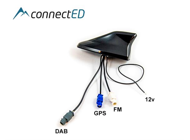 ConnectED FM/DAB/GPS-haifinne antenne For montering på tak