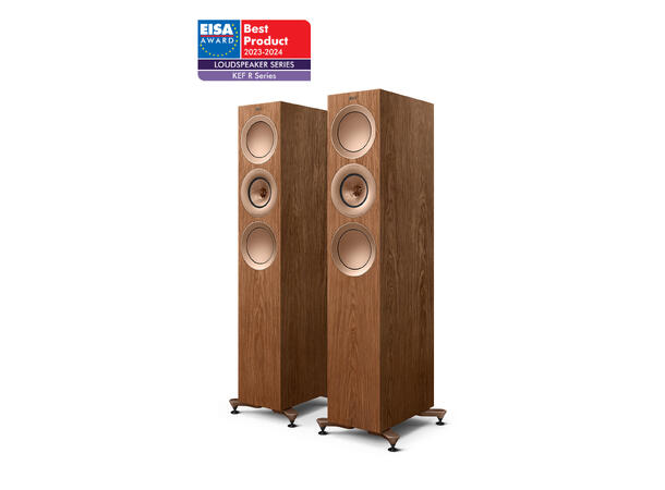 KEF R7 Meta - Valnøtt, pris par 3-veis gulvstående flaggskiphøyttaler
