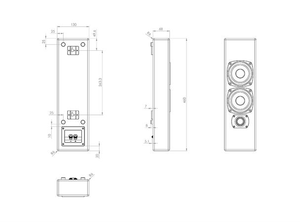 M&K M70 WHITE SPEAKER, stk. Ultra Slim low profile on-wall