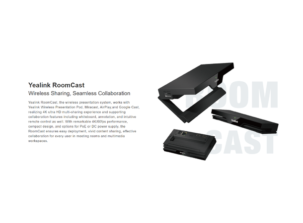 Yealink RoomCast 1 stk WPP30 inkludert Airplay, Miracast, Chromcast, Wi-Fi