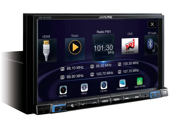 Alpine INE-W720D - Navigasjonsenhet 4x50W, 7" skjerm, Android Auto, USB, BT