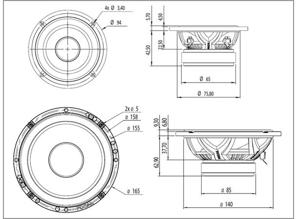 FOCAL 165AS3 17cm 3veis komponentsett Performance Access 3veis komponentsett