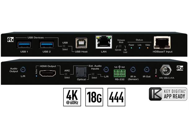 Key Digital KD-X100MRx 4K/18G HDBaseT Rx HDMI over CAT 4K/100m 1080/150m