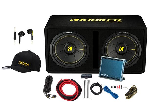 Kicker KickPack™ - KPC2x12 basspakke Kasse, Amp og Kabelsett komplett pakke!!