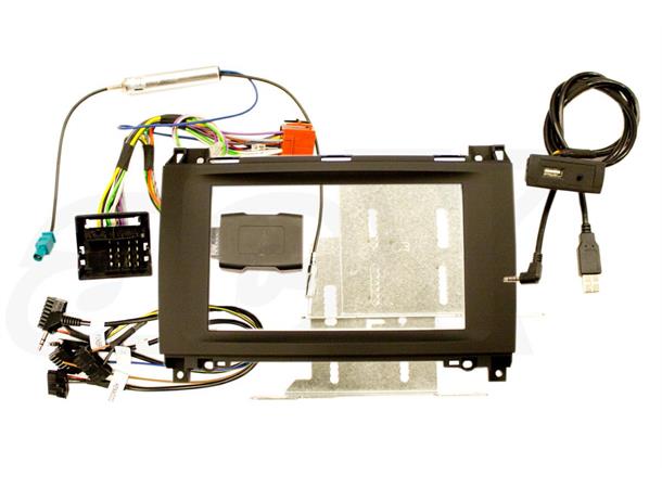 Komplett monteringskit Vito W447 2-DIN Vito W447 2015 --> m/Quadlock og USB