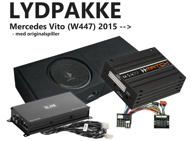PnP Lydoppgradering Mercedes Vito Stage2 Passer Vito 2015 - 2024 med org. spiller